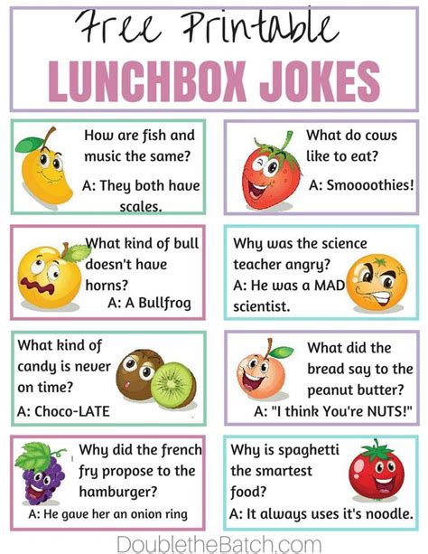 Simple Ways To Make Lunch Fun At School Printable Lunch Box Jokes