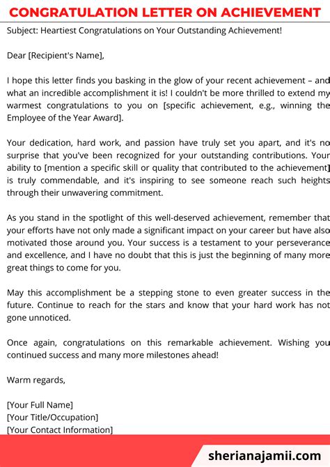 Congratulation Letter On Achievement [20+Messeges] | Sheria Na Jamii