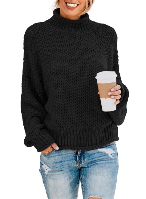 Sidefeel Women S Pullover Solid Batwing Sleeve Knitted Sweater Tops