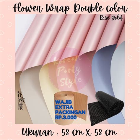 Jual Korean Kertas Bunga Double Color Rose Gold Isi Per Lembar Flower