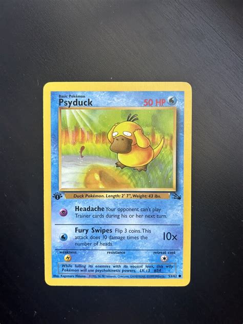 Pok Mon Tcg Psyduck Fossil Regular St Edition Common Ebay