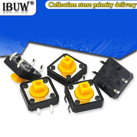 Pcs X X Mm Tactile Switches Yellow Diygba Square Push Button