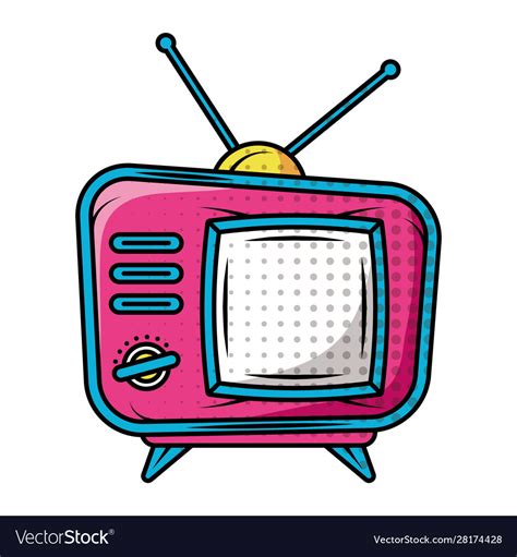 Retro tv pop art style Royalty Free Vector Image