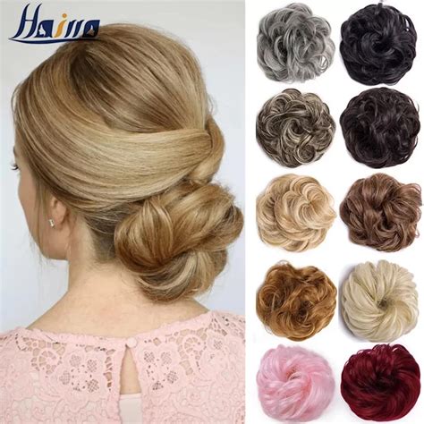 HAIRRO Syntetyczne Elastyczne W Osy Scrunchie Kr Cone Chignons Gumka Do