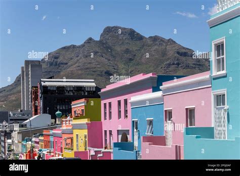 Cityscape With Picturesque Colorful Houses At Bo Kaap Neighborhood With