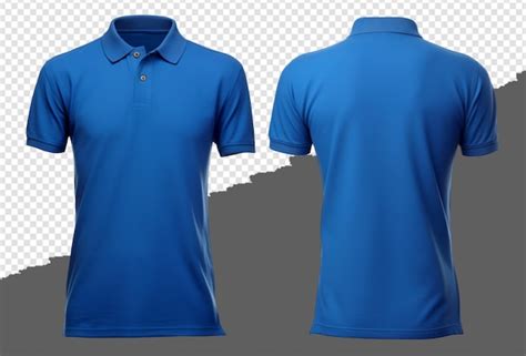 Plantilla De Dise O De Camiseta De Polo Azul Plana Vista Frontal Y