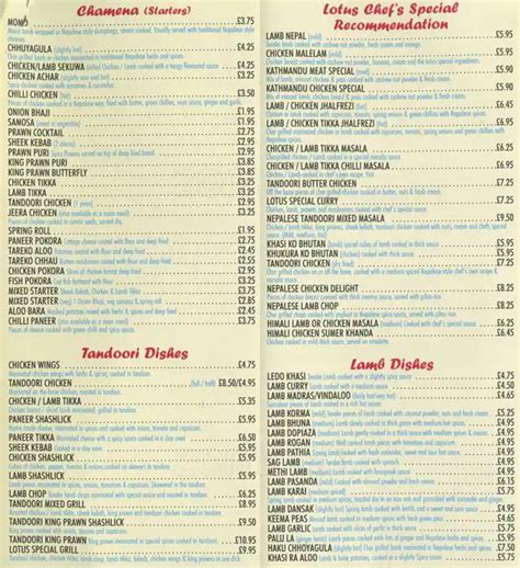 Lotus Bar And Restaurant Menu Zomato Uk