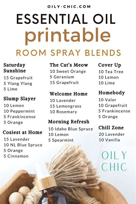 Essential Oil Room Spray Blends Printable Essential Oils Room Spray