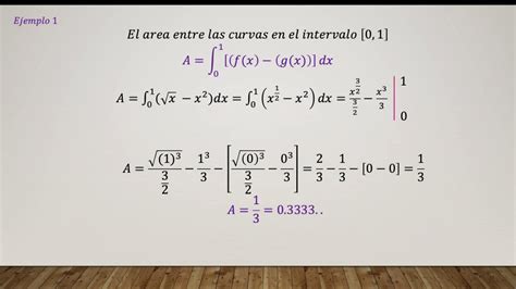 La integral definida Área entre dos curvas YouTube