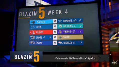 Blazing 5: Colin Cowherd Week 4 NFL Picks 2021 On Fox Sports