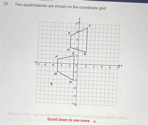 Two Quadrilaterals Are Shown On The Coordinate Grid Rebecca Can