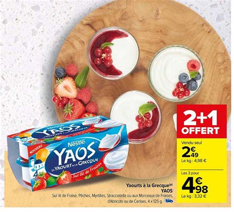 Promo Yaourts La Grecque Yaos Chez Carrefour Icatalogue Fr