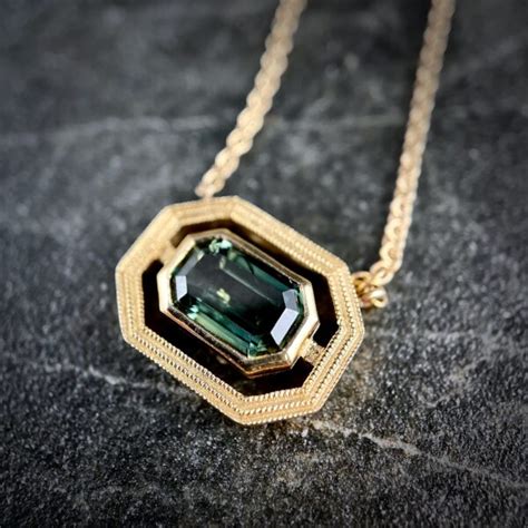 Emerald Cut Sapphire Necklace Pendant Sholdt Jewelry Design