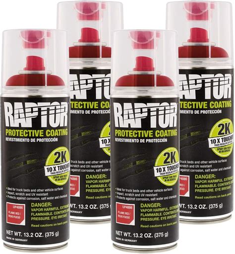 U Pol Raptor 2k Flame Red Spray On Truck Bedliner Aerosol