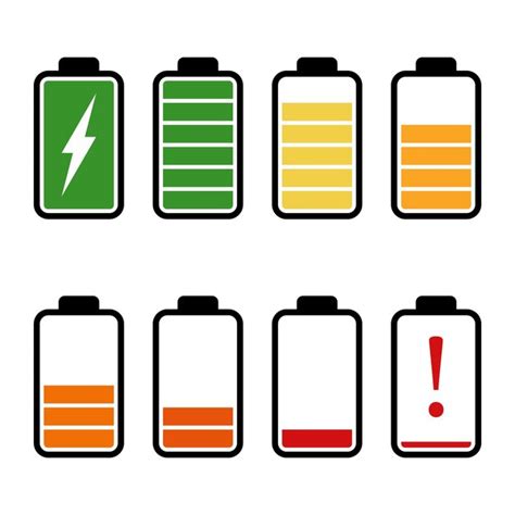 Premium Vector Flat Vector Charging Battery Icons Set