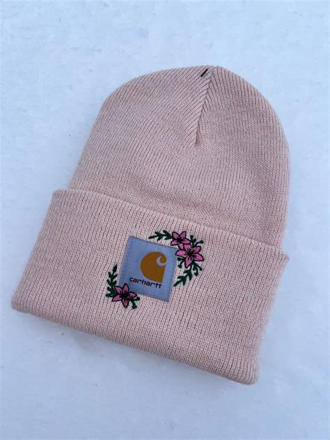 Lily Carhartt Embroidered Beanie Embroidered Women Winter Hat