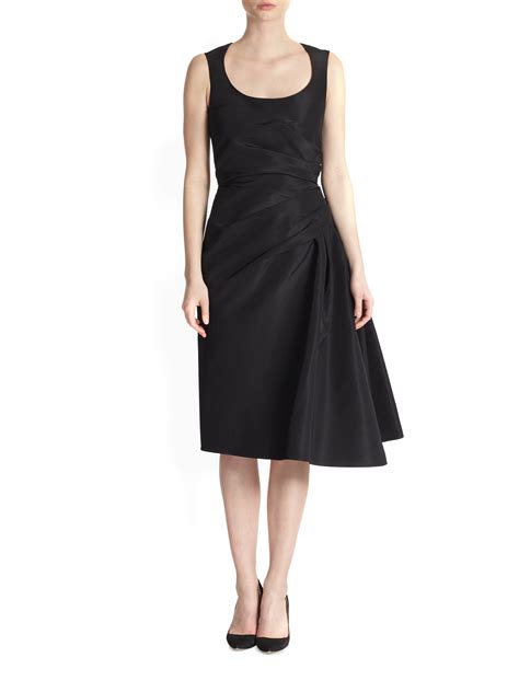 Lyst Carolina Herrera Icon Collection Silk Faille Cocktail Dress In Black