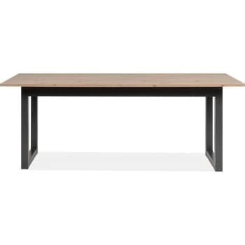 Table Repas Extensible Bois Fonc Et Acier Noir L Matika Maisons