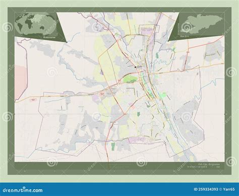 Osh City, Kyrgyzstan. OSM. Labelled Points of Cities Stock Image ...