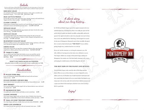 Menu at Montgomery Inn The Boathouse BBQ, Cincinnati, 925 Riverside Dr