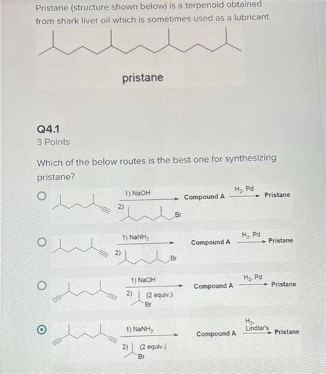 Solved Pristane (structure shown below) is a terpenoid | Chegg.com