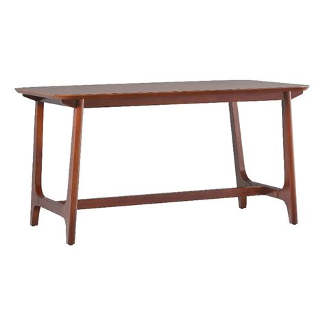 Pemberly Row 60 Mid Century Wood Dining Table With Trestle Base In