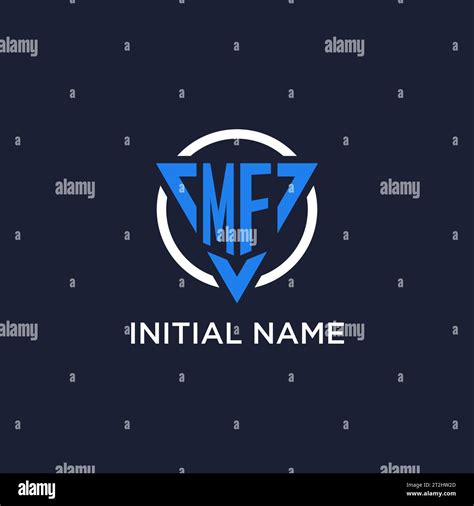 Mf Monogram Logo With Triangle Shape And Circle Design Vector Stock