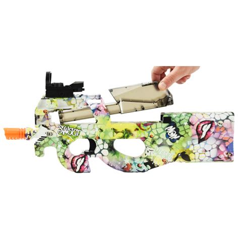 OEM P90 Automata gél golyós pisztoly, ABS, 63 cm, 14 év+, Többszínű ...
