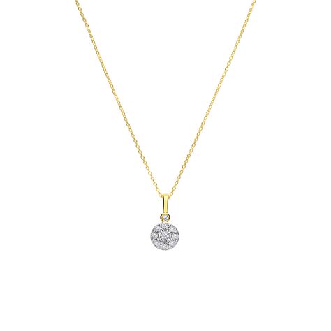 Diamond Luxury 14 Karaat Gouden Ketting Met 10 Diamanten 0 05ct Voor