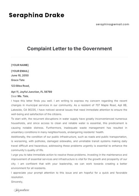 Free Government Letter Templates Editable And Printable