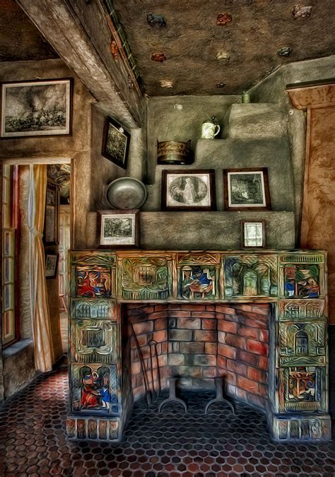 Fonthill Castle Bedroom Fireplace Photograph by Susan Candelario