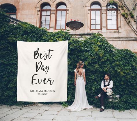 Wedding Backdrop For Arch Best Day Ever Tapestry Gift Etsy