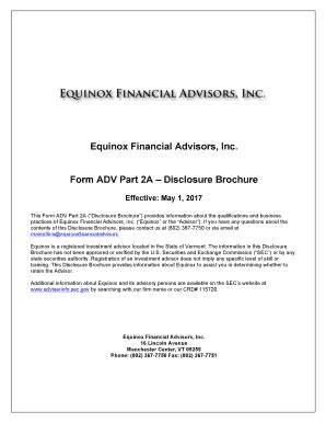 Fillable Online This Form Adv Part A Disclosure Brochure Provides