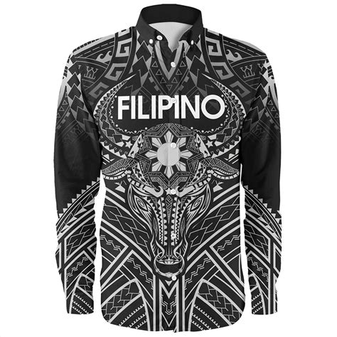 Philippines Filipinos Long Sleeve Shirt Tribal Koner Water Buffalo