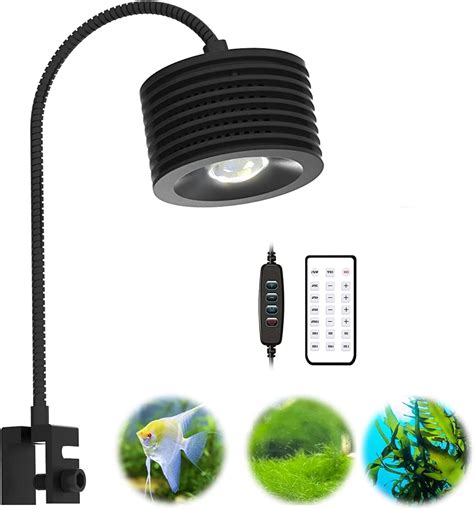 Lominie Led Aquarium Light Full Spectrum Fish Tank Light Clip On