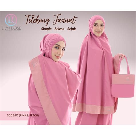 Telekung Jannat By LILY ROSE Telekung Travel Cotton Sejuk Dengan