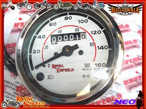 Classic Royal Enfield Bullet Speedometer White Kph Mph Cheapest Prices