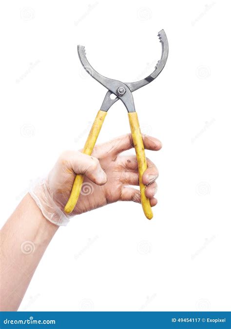 Worker S Caucasian Male Hand Holding Tool Stock Image Image Of Palm