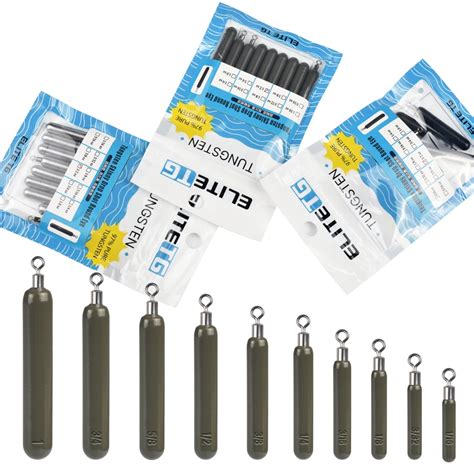 Elite TG 10PCS Tungsten Skinny Drop Shot Sinker 1 8g 28g Jika Rig Free