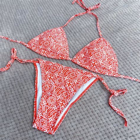 Traje De Ba O De Las Mujeres Dividir Bikini De Dos Piezas Sexy Patr N De Encaje De La Correa