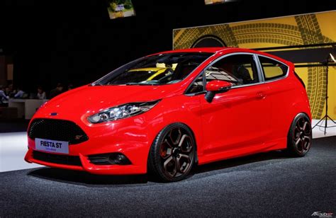 Race red ford fiesta