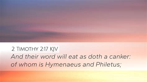 2 Timothy 217 Kjv Desktop Wallpaper And Their Word Will Eat As Doth