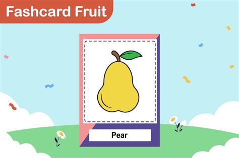 Flashcard Fruit - Pear Graphic by Heraz Studio · Creative Fabrica