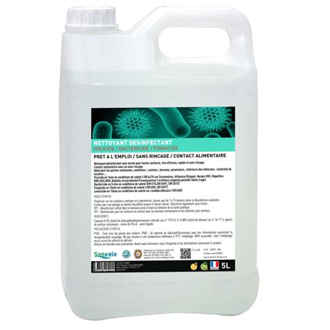 Nettoyant désinfectant virucide et bactéricide 5L Reservoir TP