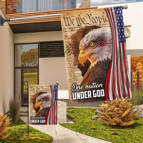 We The People One Nation Under God American Eagle Jesus Flag