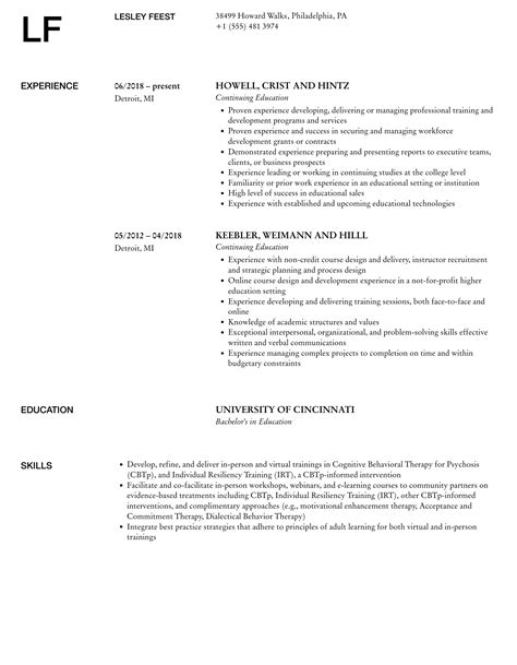how to add continuing education to a resume