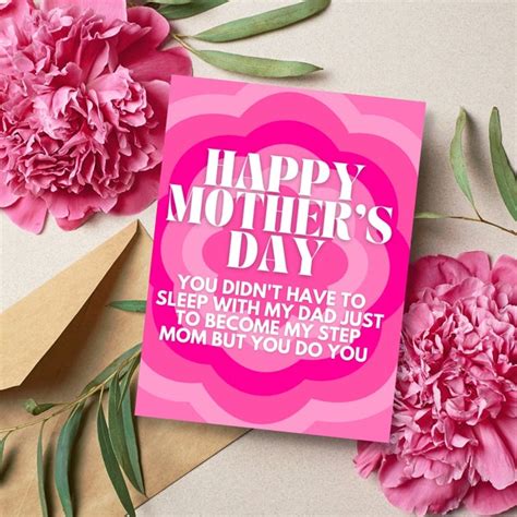 Mothers Day Step Mum Card Etsy