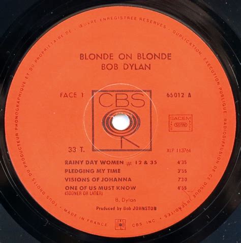 Bob Dylan French Mono Blonde On Blonde LP With Unique Mixes