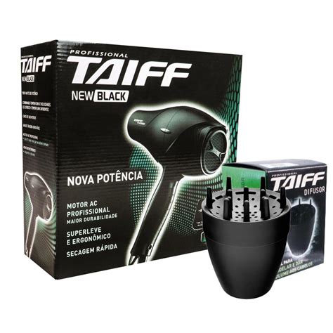 Kit Taiff Secador Profissional New Black W V Difusor Novo No