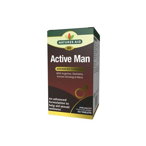 Natures Aid Active Man With Arginine Korean Ginseng And Maca